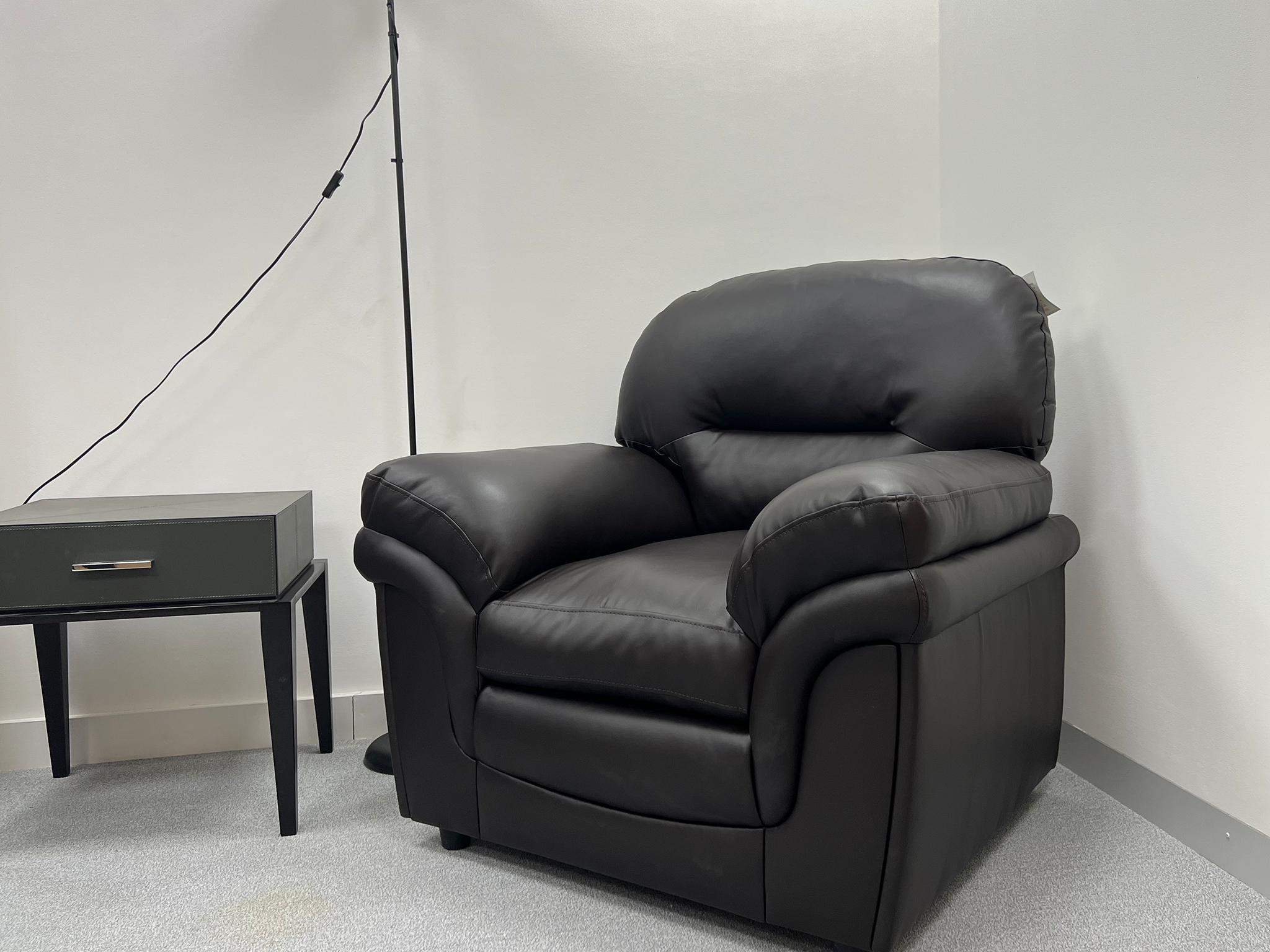 Comfy leather on sale reading chair